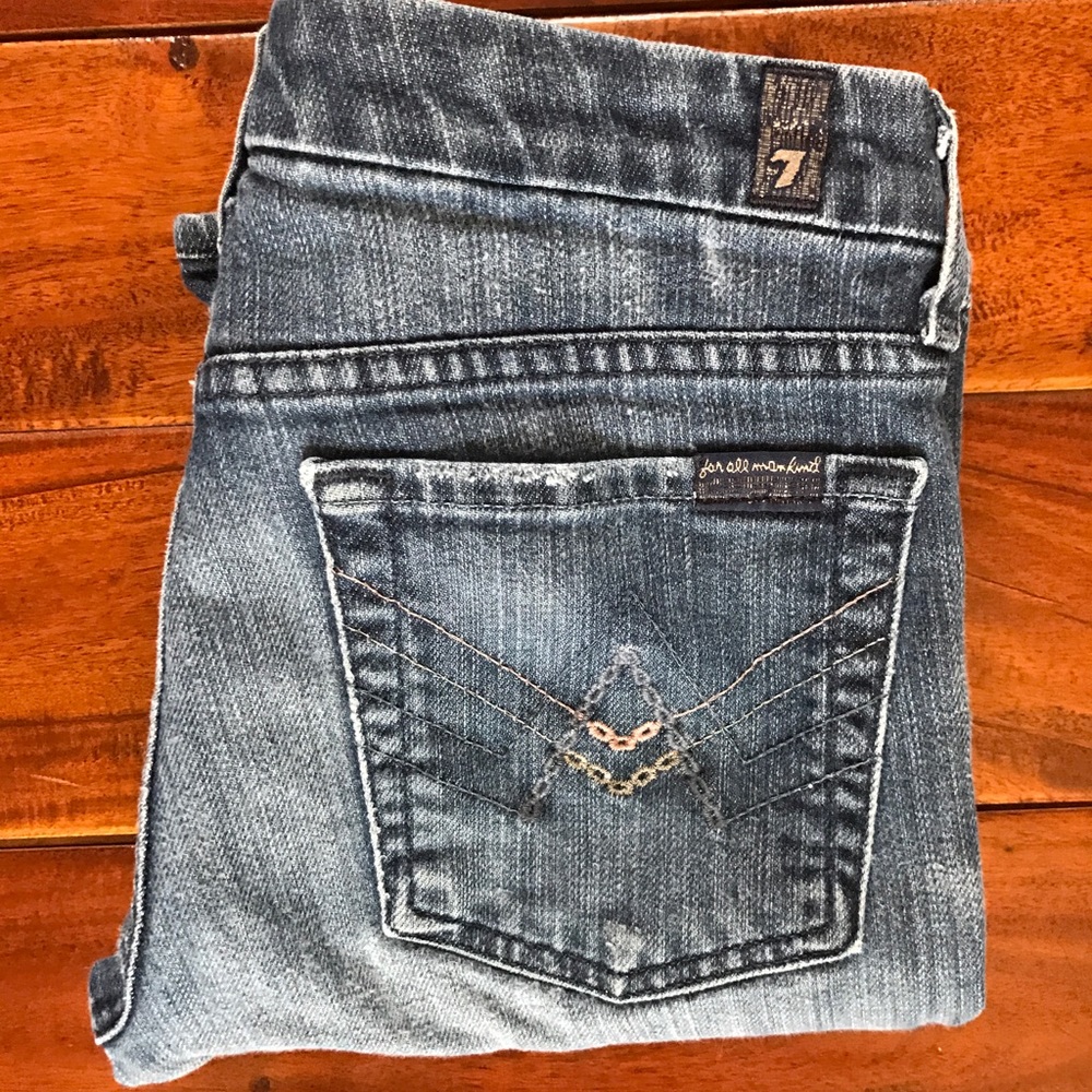 7 for all mankind jeans sz 27 medium wash boot cut
